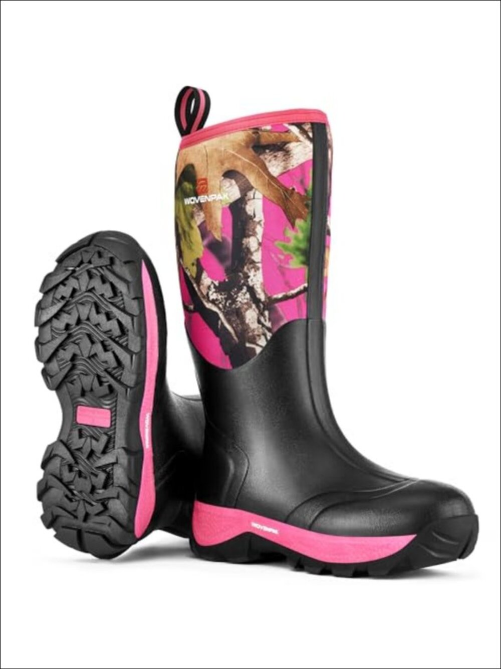 WOVENPAK Rubber Boots Waterproof Neoprene Rain Boots Steel Shank Insulated
